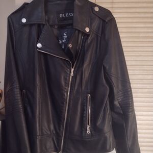GUESS Black Leather Jacket for Women